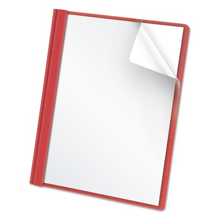 OXFORD Clear Front Report Cover 8-1/2 x 11", Red, Pk25 55811
